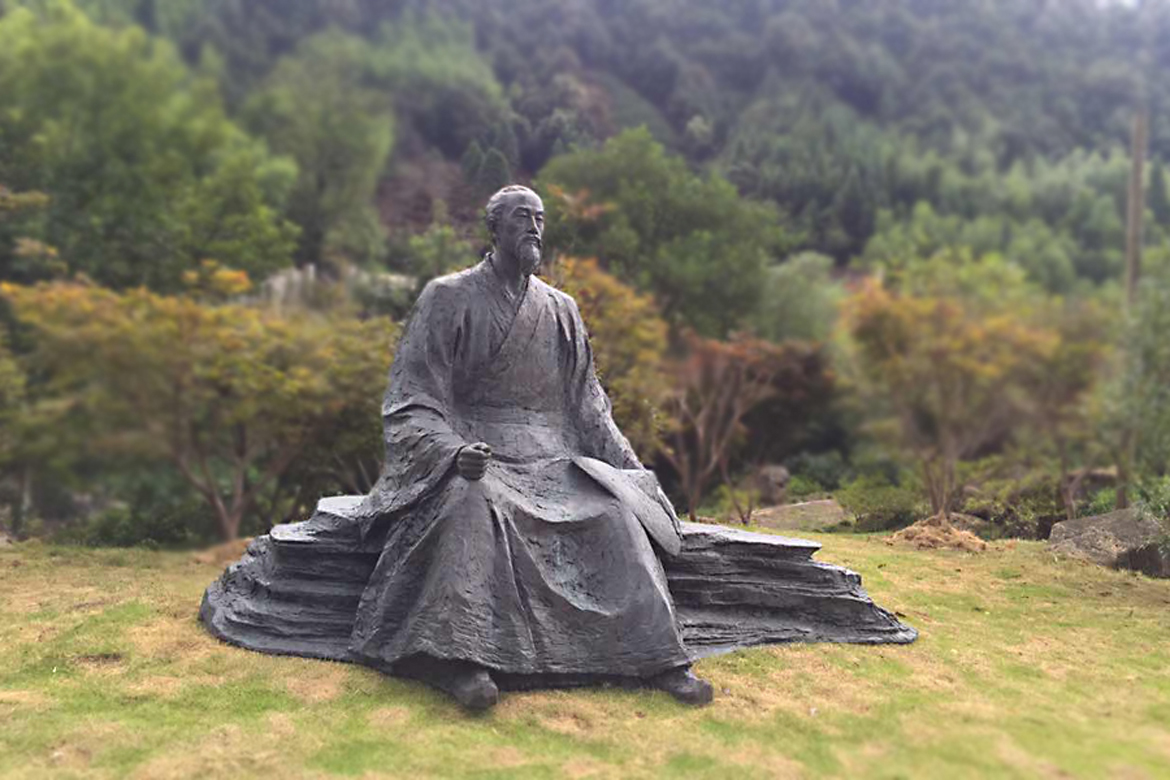 酈道元古代中國寫實鑄銅雕塑側面