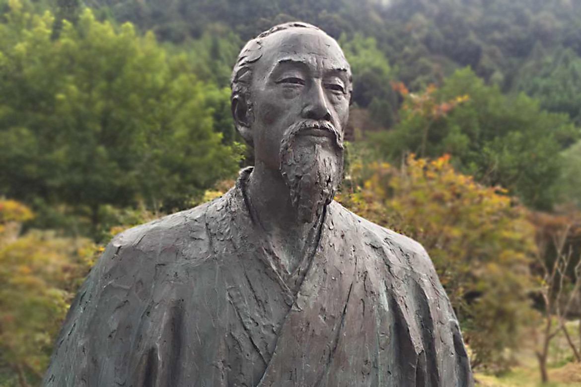 酈道元古代中國寫實鑄銅雕塑局部特寫
