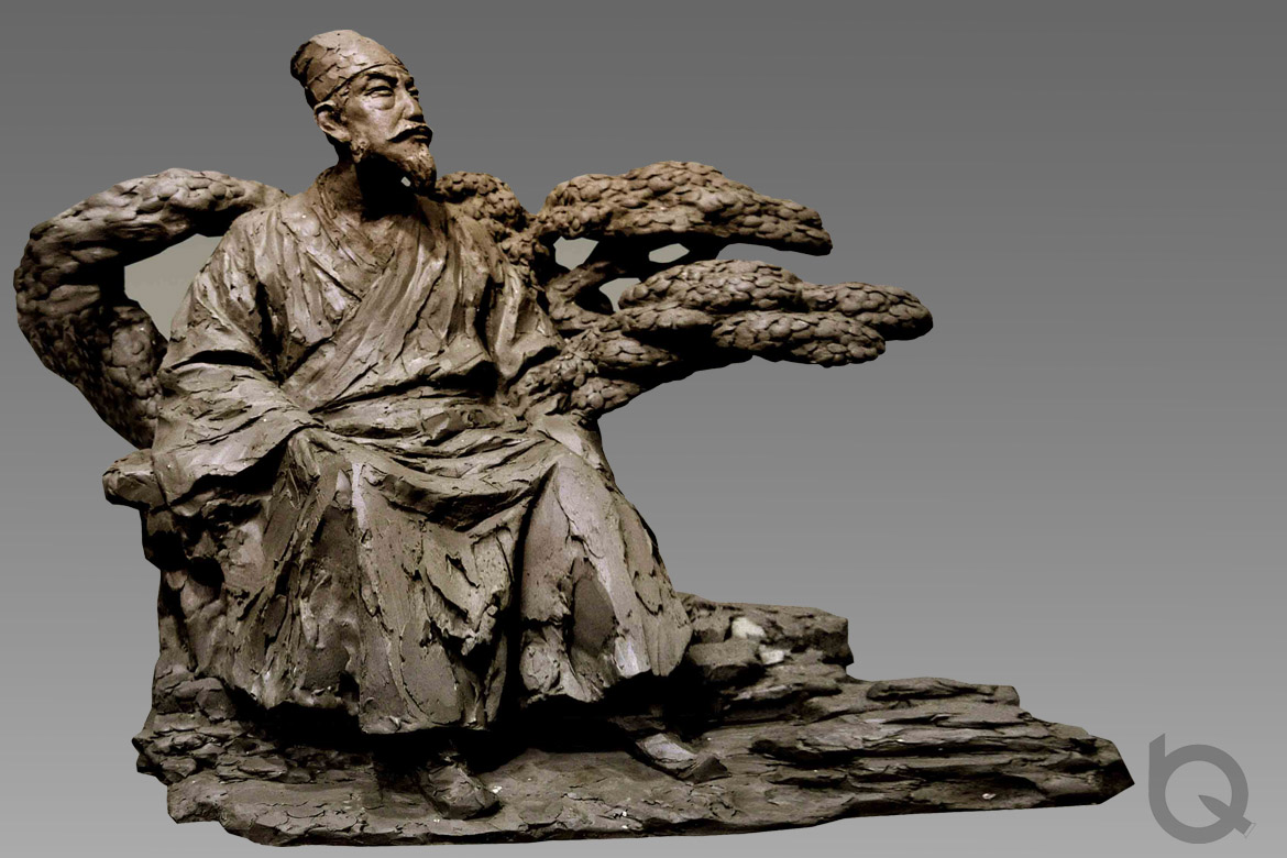 北宋文學家蘇東坡的古代人物雕塑坐姿