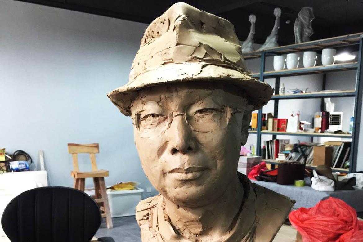 博仟頭像雕塑制作的羅小平肖像雕塑