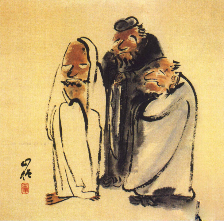 博仟北京雕塑公司創作孔子像雕塑原型純空繪三圣圖