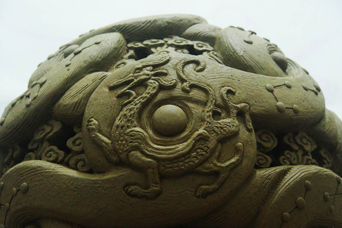泥稿創作的雕塑創意天圓泥稿細節