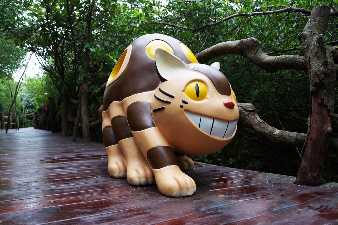貓卡通動物雕塑