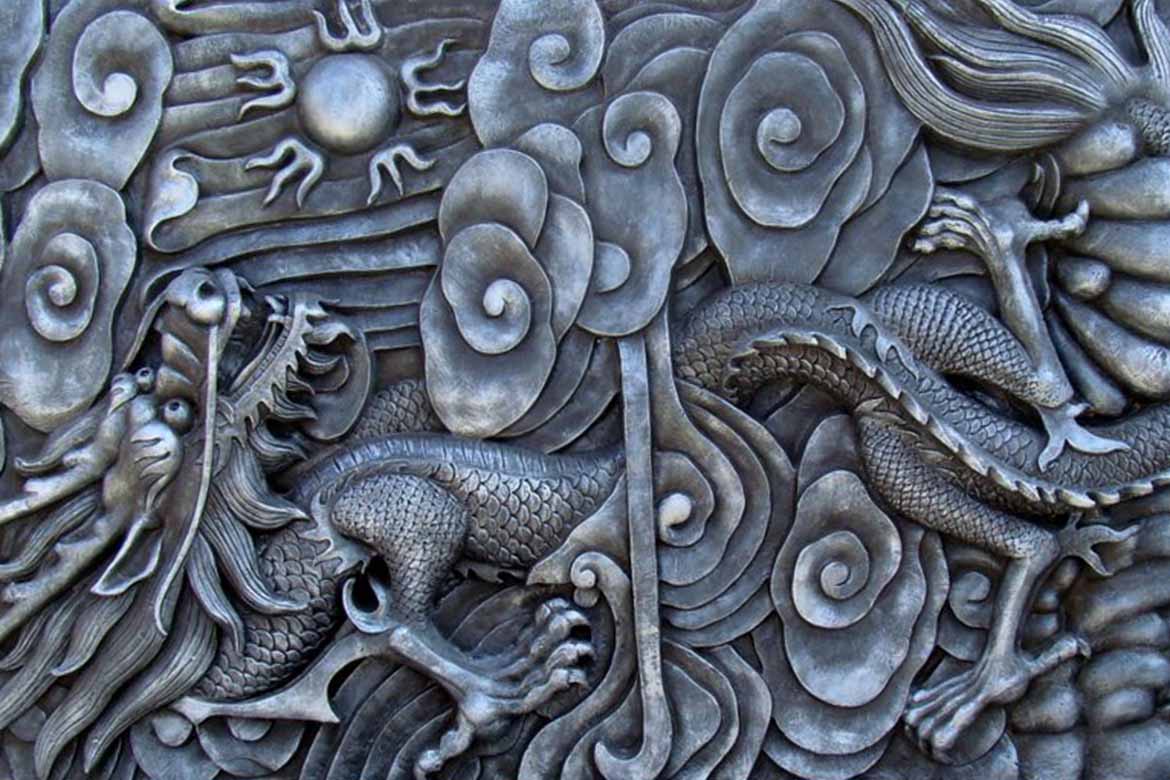 中國龍玻璃鋼仿鐵浮雕
