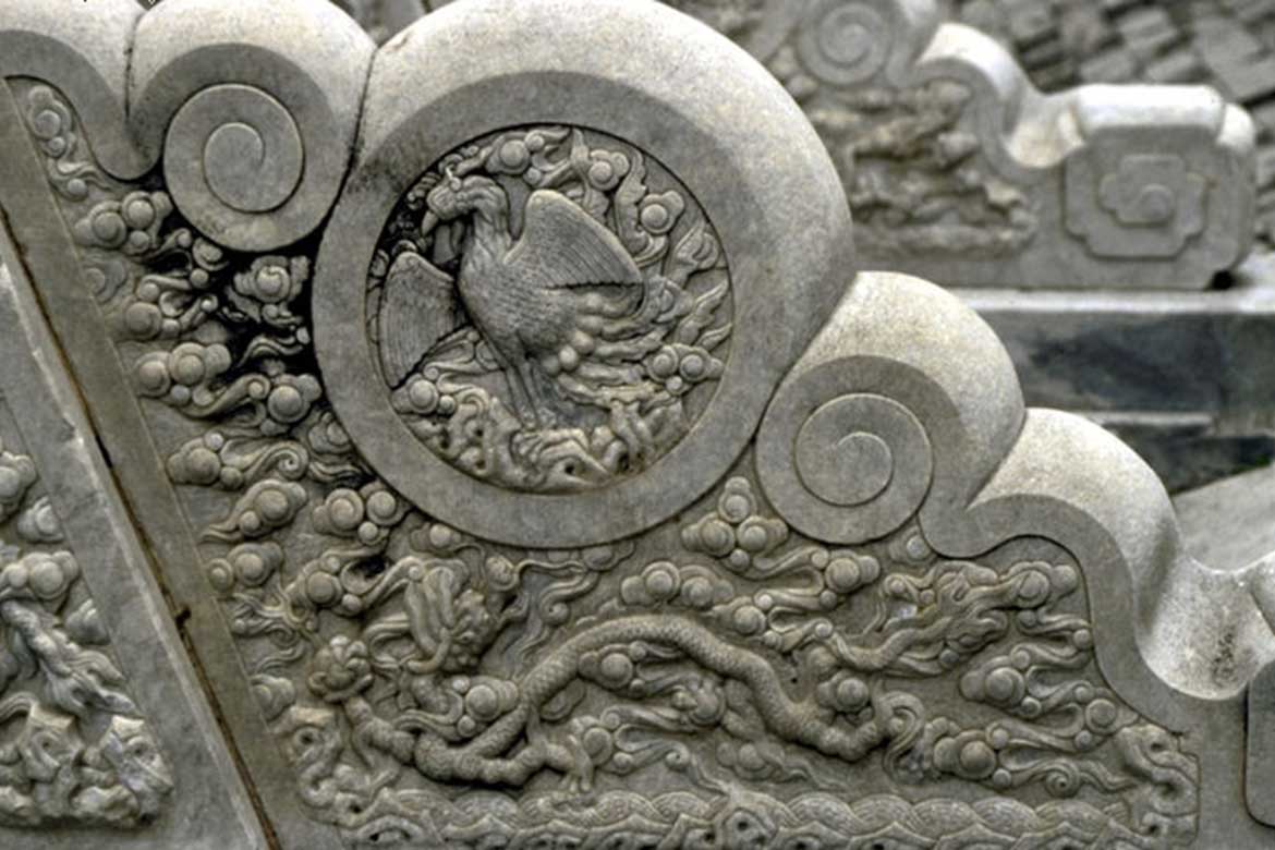 石橋石門裝飾花紋水泥雕塑