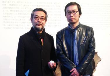 曹淑海與導師著名博仟雕塑家隋建國先生