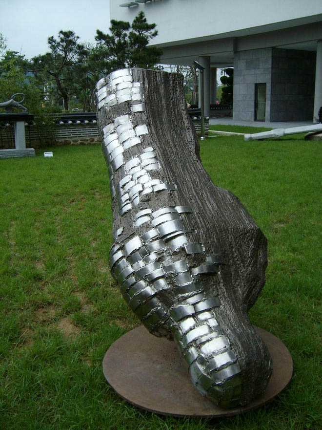 根雕鑄銅物抽象雕塑作品 