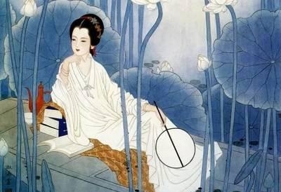 李清照玻璃鋼古代人物雕塑對比素材照片