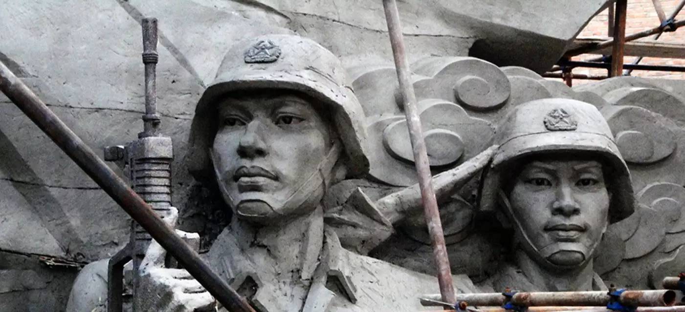 當代軍人雕塑細節