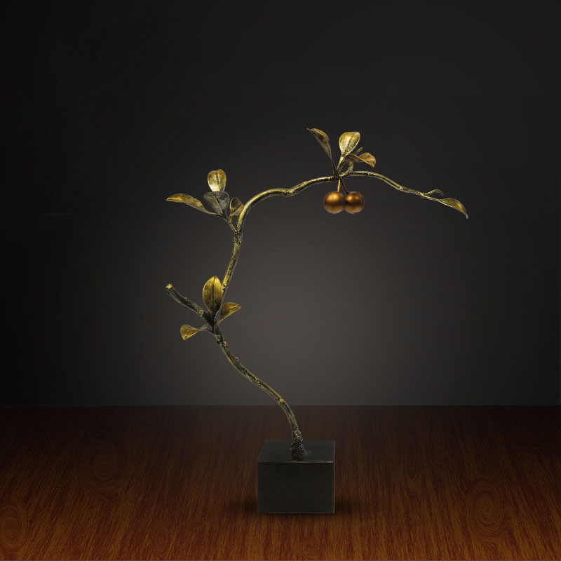 櫻桃樹枝現代鐵藝雕塑工藝品