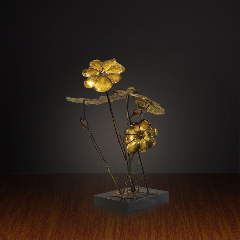 荷花現代鐵藝雕塑工藝品
