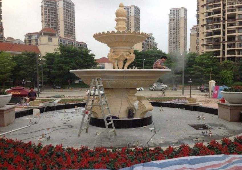 花壇花盆砂巖噴泉雕塑