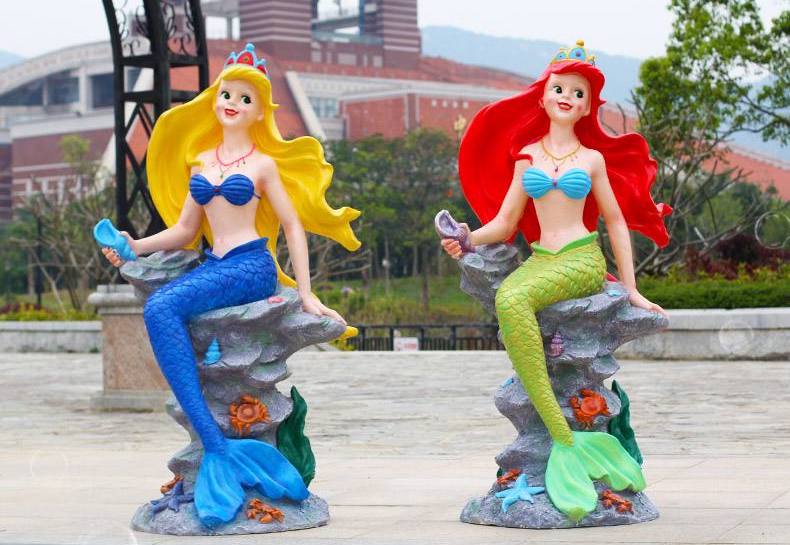 美人魚迪士尼玻璃鋼雕塑