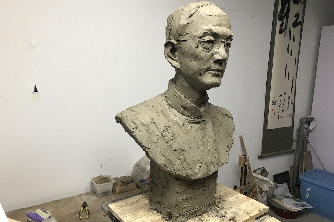 雕塑人像定制 陸志韋先生泥塑制作過程