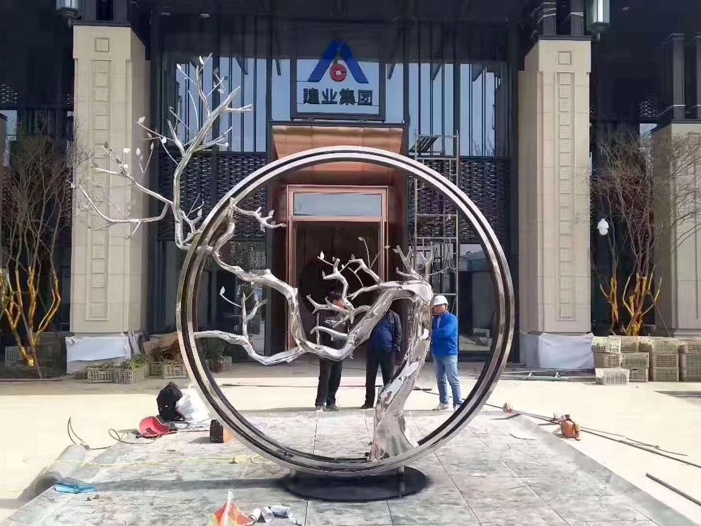金屬不銹鋼樹雕塑