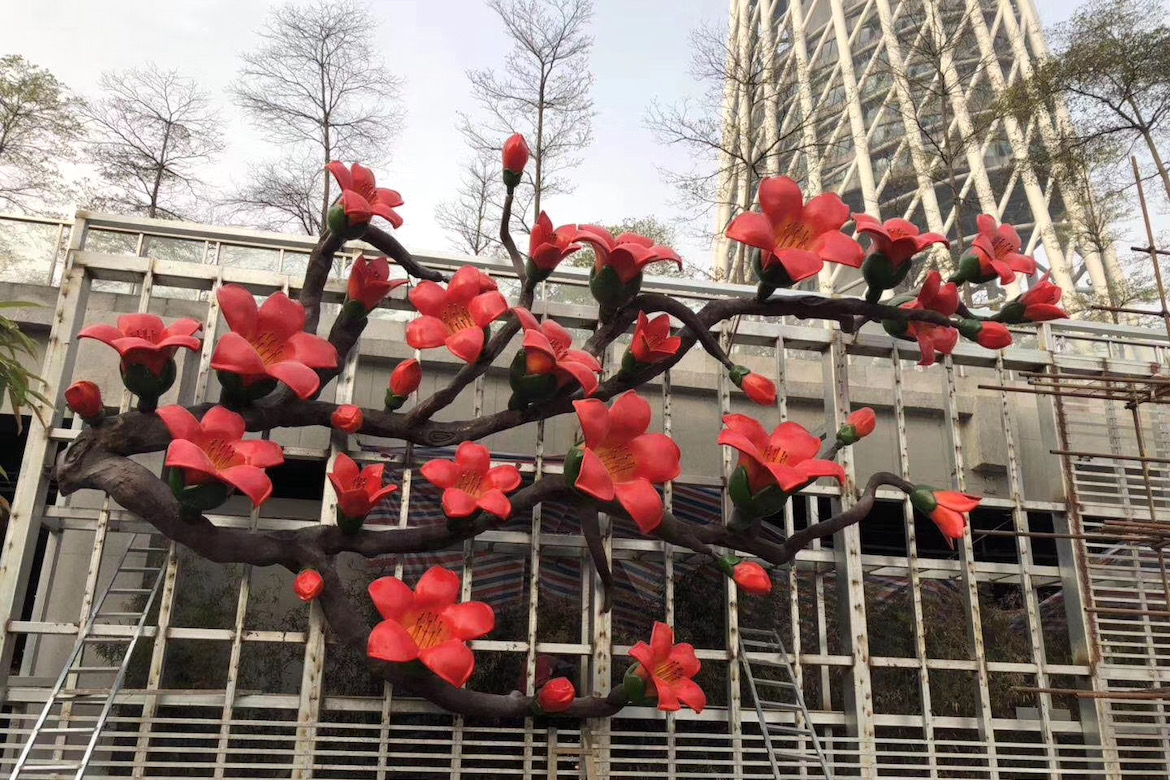 不銹鋼花雕塑
