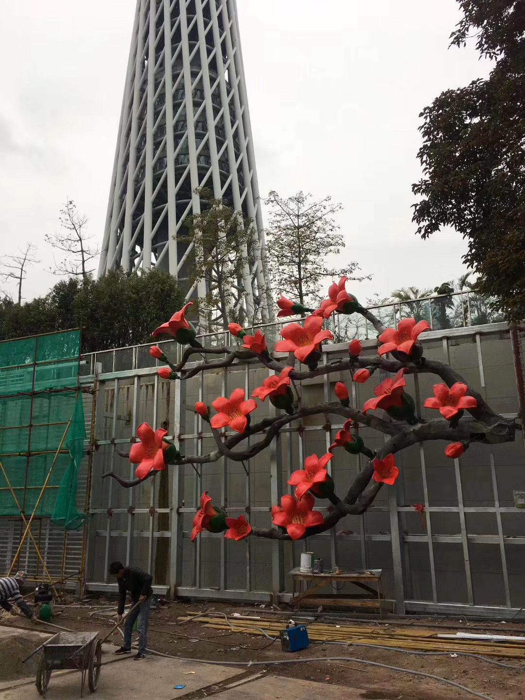 不銹鋼花雕塑